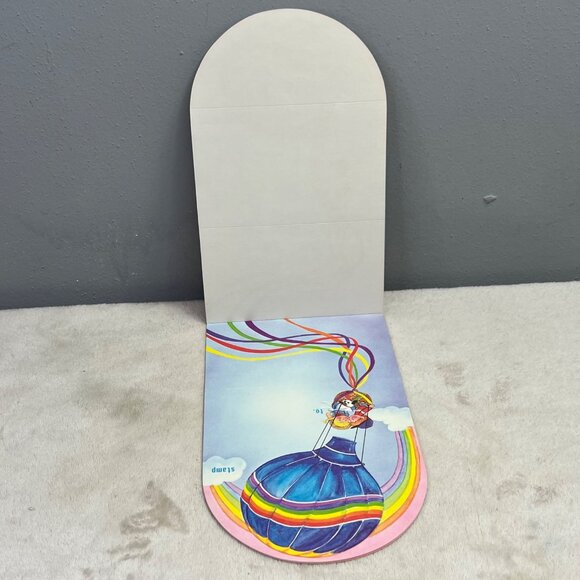 Vintage 1980s Rainbow Hot Air Balloon Seal and Send Stationery Postcard Letters - Picture 4 of 6
